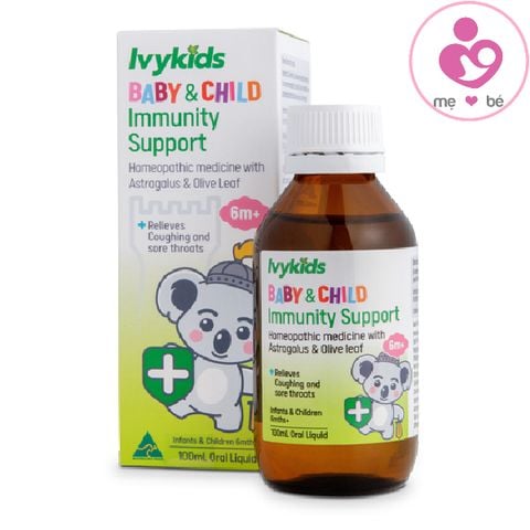 Siro tăng cường hệ miễn dịch IvyKids Baby & Child Immunity Support của Úc cho trẻ từ 6 tháng tuổi lọ 100ml