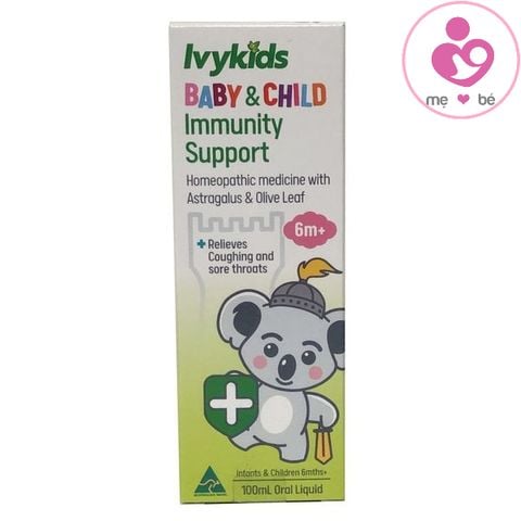 Siro tăng cường hệ miễn dịch IvyKids Baby & Child Immunity Support của Úc cho trẻ từ 6 tháng tuổi lọ 100ml