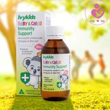 Siro tăng cường hệ miễn dịch IvyKids Baby & Child Immunity Support của Úc cho trẻ từ 6 tháng tuổi lọ 100ml