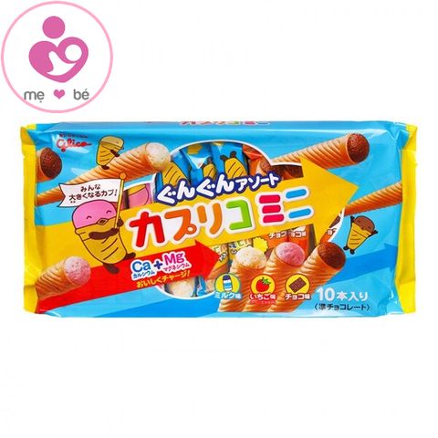 Bánh ốc quế nhân kem Glico nội địa Nhật gói 10 cái