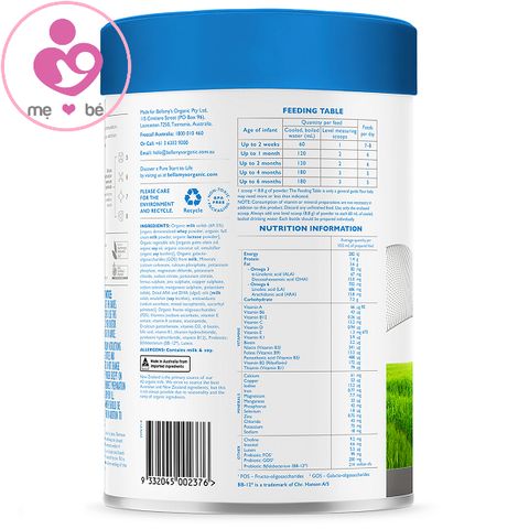 Sữa Bellamy's Organic Beta Genica–8™ số của Úc dành cho trẻ từ