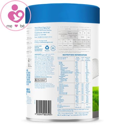 Sữa Bellamy’s Organic Beta Genica-8™ số 3 của Úc dành cho trẻ từ 1 tuổi