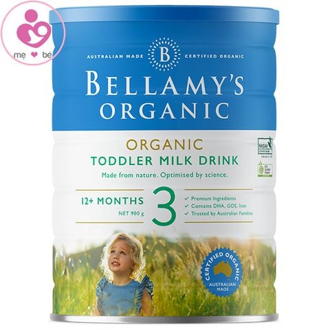 Sữa Bellamy’s Organic số 3 của Úc cho trẻ 1-3 tuổi hộp 900g