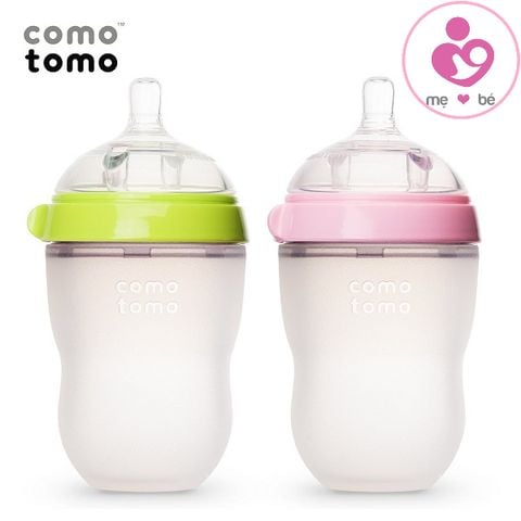 Bình sữa silicon cổ rộng Comotomo 250ml cho bé từ 3 tháng tuổi