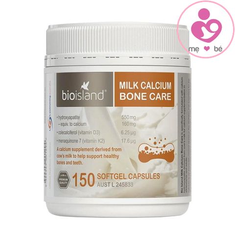 Canxi sữa Bio Island Milk Calcium Bone Care của Úc bổ sung canxi lọ 150 viên