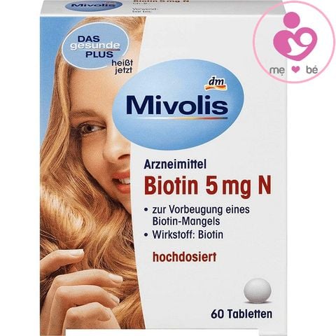 Biotin 5000 mcg của Mivolis Đức hộp 60 viên