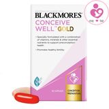 Hỗ trợ thụ thai Blackmores Conceive Well Gold của Úc hộp 56 viên