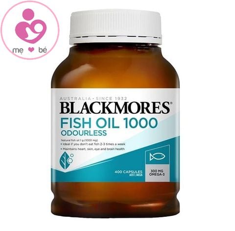 Dầu cá Blackmores Fish Oil 1000 Odourless của Úc lọ 400 viên