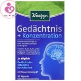 Viên bổ não hỗ trợ tiền đình Kneipp Gedächtnis + Konzentration của Đức hộp 30 viên