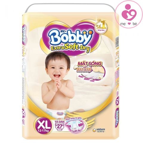 Tã dán Bobby Extra Soft Dry size XL cho bé 12-17 kg
