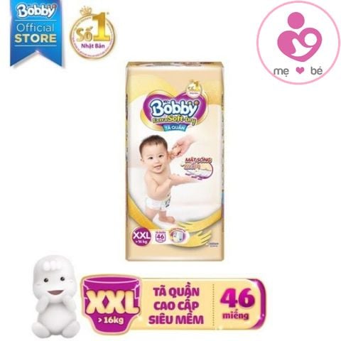 Tã quần Bobby Extra Soft Dry size XXL 46 miếng cho bé trên 16 kg