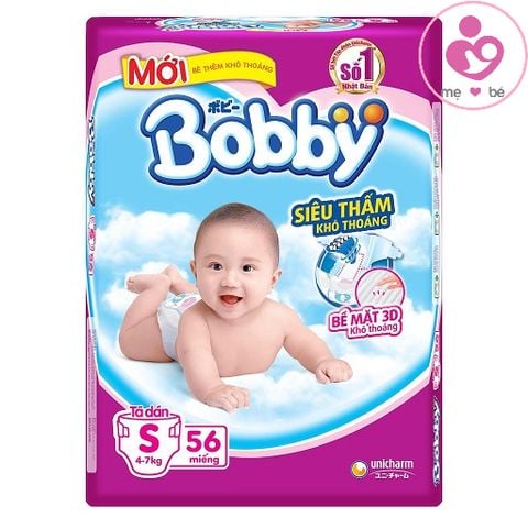 Tã dán Bobby siêu thấm size S cho bé 4-7 kg