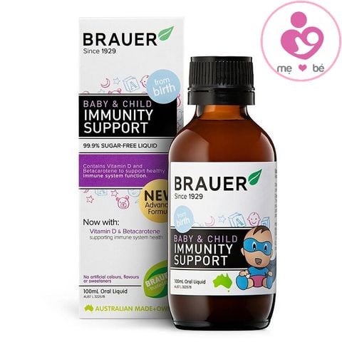 Siro tăng sức đề kháng Brauer Baby & Child Immunity Support của Úc cho bé từ 0-12 tuổi lọ 100ml