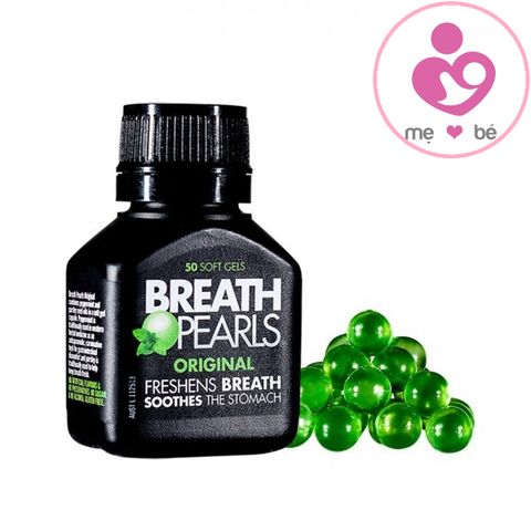 Ngậm thơm miệng Breath Pearls của Úc lọ 50 viên