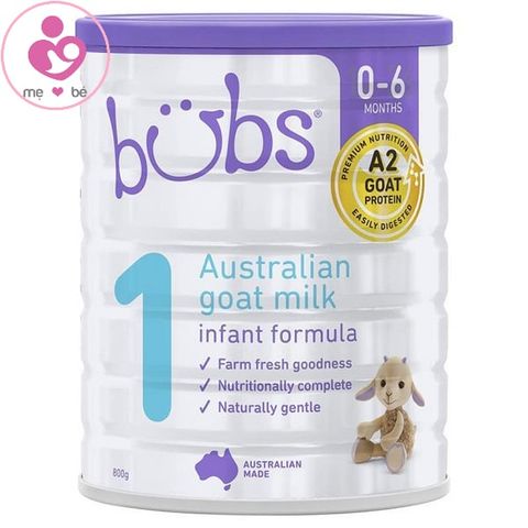 Sữa dê Bübs Australian Goat Milk số 1 của Úc cho trẻ từ 0-6 tháng hộp 800g