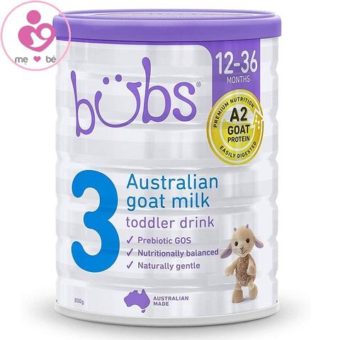 Sữa dê Bübs Australian Goat Milk số 3 của Úc cho trẻ từ 1-3 tuổi hộp 800g
