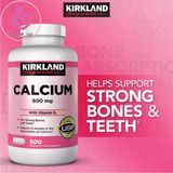 Canxi và vitamin D3 Kirkland Signature của Mỹ bổ xương khớp lọ 500 viên