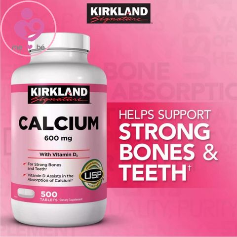 Canxi và vitamin D3 Kirkland Signature của Mỹ bổ xương khớp lọ 500 viên