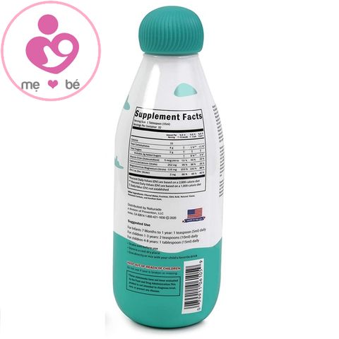 Canxi nước với magiê & vitamin D3 của Naturade Mỹ cho bé từ 7 tháng đến 8 tuổi chai 474ml