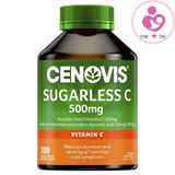 Viên nhai vitamin C không đường Cenovis Sugarless C 500mg của Úc lọ 300 viên
