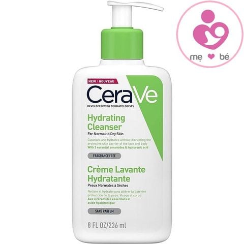 Sữa rửa mặt CeraVe Hydrating Cleanser của Mỹ dành cho da khô và da thường