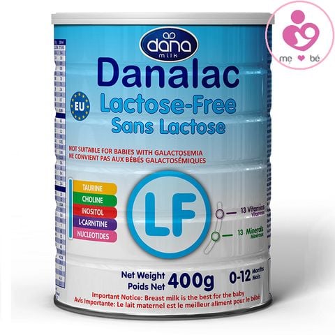 Sữa Danalac Lactose Free của Thụy Sỹ cho trẻ 0–12 tháng bất dung nạp Lactose hộp 400g