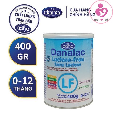 Sữa Danalac Lactose Free của Thụy Sỹ cho trẻ 0–12 tháng bất dung nạp Lactose hộp 400g