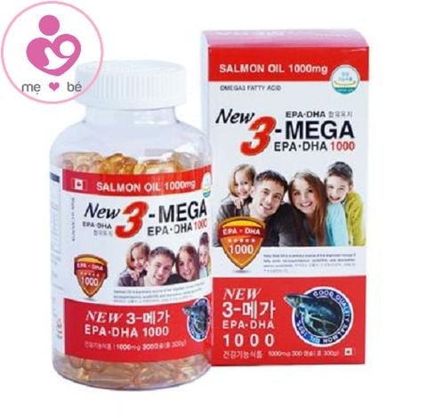 Dầu cá hồi Omega New 3-MEGA salmon oil 1000mg của Hàn Quốc lọ 300 viên