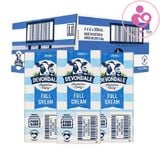 Sữa tươi Devondale Full Cream Pure Milk của Úc cho trẻ từ 12 tháng thùng 24 hộp 200ml/hộp