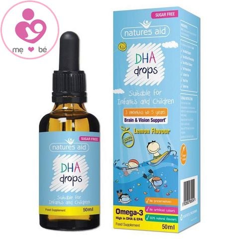 DHA dạng giọt Natures Aid DHA Drops cho bé từ 3 tháng đến 5 tuổi lọ 50ml