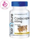 Đông trùng hạ thảo Fair&Pure Cordyceps 650mg Made in Germany lọ 120 viên