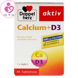 Viên canxi và vitamin D3 Doppel herz aktiv Calcium + Vitamin D3 (600mg calcium) của Đức hộp 30 viên
