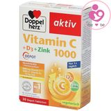 Vitamin C 1000+D3+Zink Depot của Doppel herz aktiv Đức hộp 30 viên (mẫu mới 2023)