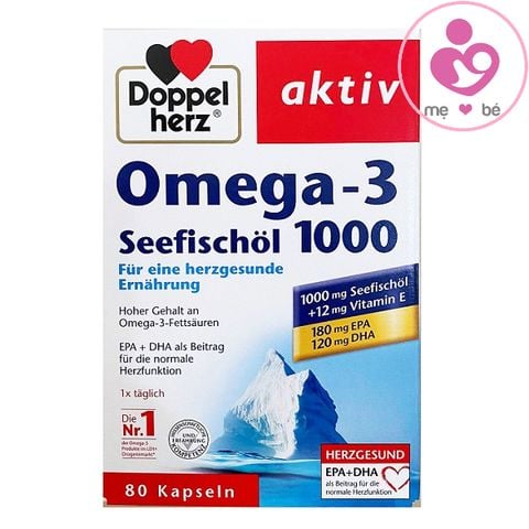 Dầu cá Doppel herz Aktiv Omega-3 Seefischöl 1000 của Đức hộp 80 viên