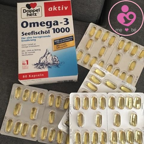 Dầu cá Doppel herz Aktiv Omega-3 Seefischöl 1000 của Đức hộp 80 viên