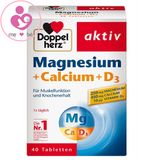 Viên magie, canxi và D3 Doppel herz aktiv Magnesium + Calcium + D3 của Đức hộp 40 viên