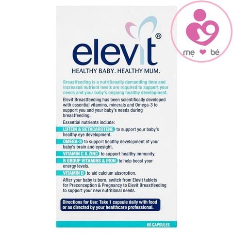 Elevit Breastfeeding vitamin tổng hợp cho phụ nữ sau sinh và nuôi con bú hộp 60 viên