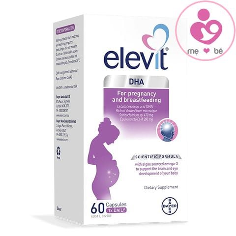 Elevit DHA For Pregnancy & Breastfeeding bổ sung DHA cho mẹ bầu và nuôi con bú hộp 60 viên