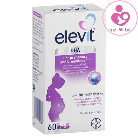 Elevit DHA For Pregnancy & Breastfeeding bổ sung DHA cho mẹ bầu và nuôi con bú hộp 60 viên