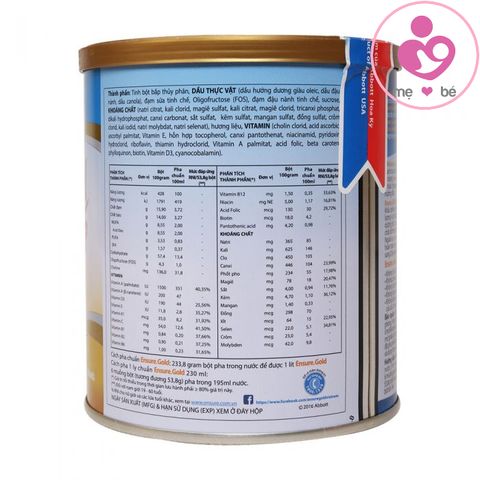 Sữa Ensure Gold HMB của Mỹ hương vani
