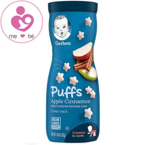Bánh ăn dặm Gerber Puffs Apple Cinnamon của Mỹ cho trẻ từ 6 tháng tuổi lọ 42g