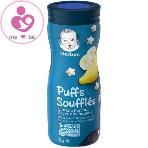 Bánh ăn dặm Gerber Puffs Apple Cinnamon của Mỹ cho trẻ từ 6 tháng tuổi lọ 42g