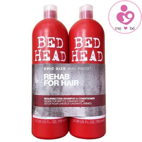 Cặp dầu gội xả Tigi Bed Head đỏ dành cho tóc hư tổn của Mỹ chai 750ml