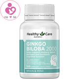 Viên uống bổ não Healthy Care Ginkgo Biloba 2000mg của Úc lọ 100 viên