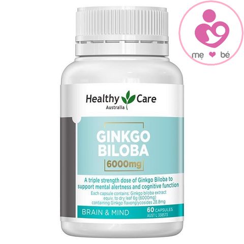 Bổ não Healthy Care Ginkgo Biloba 6000mg của Úc hộp 60 viên