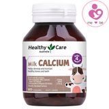 Viên canxi sữa Healthy Care Milk Calcium của Úc cho trẻ từ 4 tháng tuổi lọ 60 viên