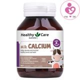 Viên canxi sữa Healthy Care Milk Calcium của Úc cho trẻ từ 4 tháng tuổi lọ 60 viên