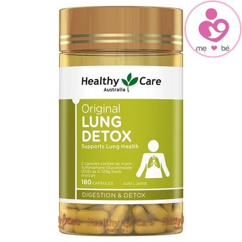 Giải độc phổi Healthy Care Original Lung Detox của Úc lọ 180 viên