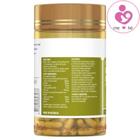 Giải độc phổi Healthy Care Original Lung Detox của Úc lọ 180 viên