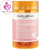 Viên bổ thận và đường tiết niệu Healthy Care Super high strength Cranberry 25000 của Úc lọ 90 viên